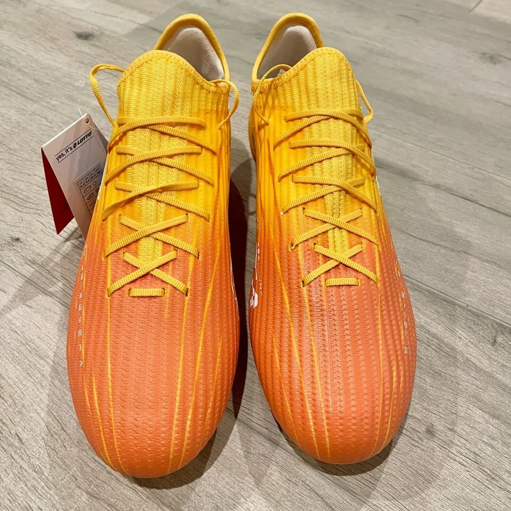 Solista 200 IX FG Lotto Soccer Cleats orange/yellow new in box size 10.5 Unisex